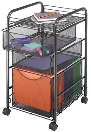 [5213BL SAF] Onyx Mesh Rolling File with 2 Drawers