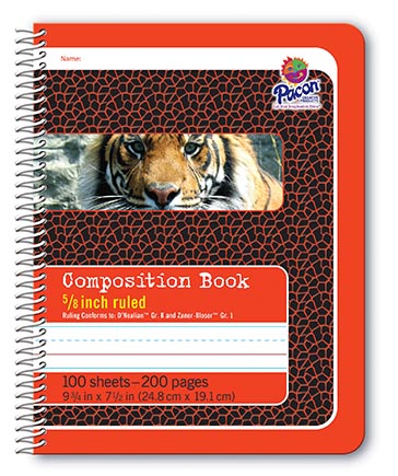 [2432 PAC] Red Spiral Bound Composition Book 5/8 inch Ruling