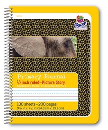 [2430 PAC] Yellow Spiral Bound Composition Book Picture Story Ruling