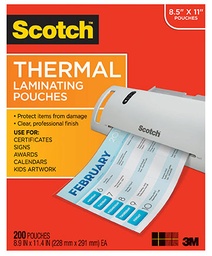 [TP3854100 MMM] 100ct Letter Size Scotch Thermal Laminating Pouches