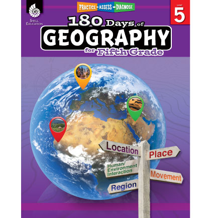 [28626 SHE] 180 Days of Geography for Fifth Grade