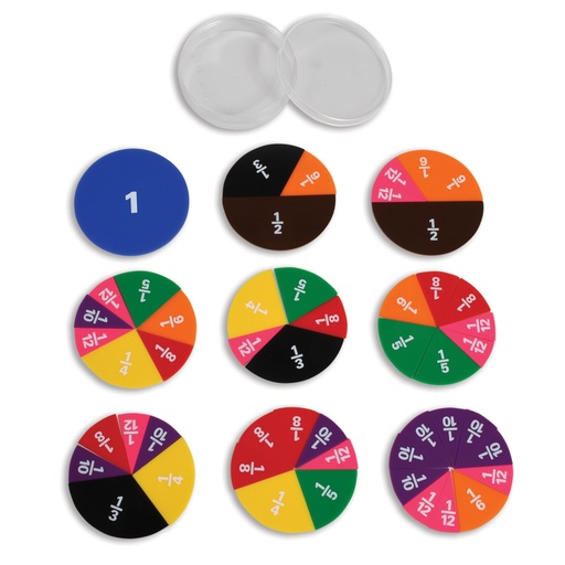 [19035 CTU] Fraction Circles - Set of 51 - 9 Values & Colors (2009 ESP)