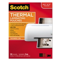 [TP585450 MMM] 50ct Scotch 8.5in x 11in Thermal Laminating Pouches 5 mil