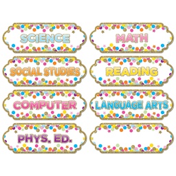 [19007 ASH] Confetti Classroom Subjects Magnetic Die-Cut Timesavers &amp; Labels
