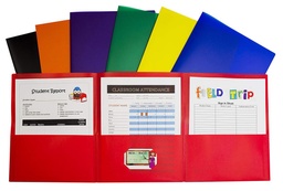 [33940 CL] 24ct Tri-Fold Poly Pocket Folders Assorted Colors