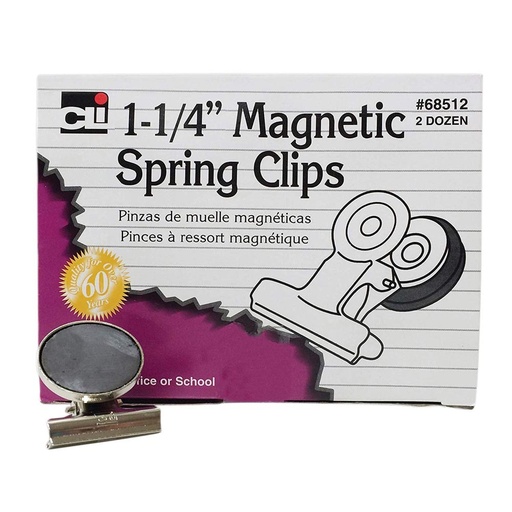 [68512 CLI] Magnetic Spring Clips 1 1/4 Inch box of 24