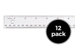 [77136ST CLI] 12ct 12 inch Clear Plastic Rulers Pack (80336 CLI)