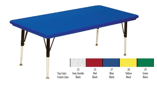 [AR2448REC COR] 24in X 48in Blow Molded Rectangle Activity Table