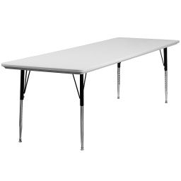 [AR3096REC23 COR] 30in X 96in Blow Molded Rectangle Activity Table Gray Granite
