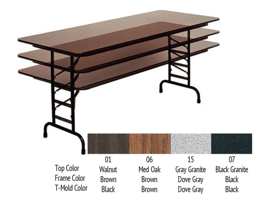 30x60 Adjustable Melamine Folding Table