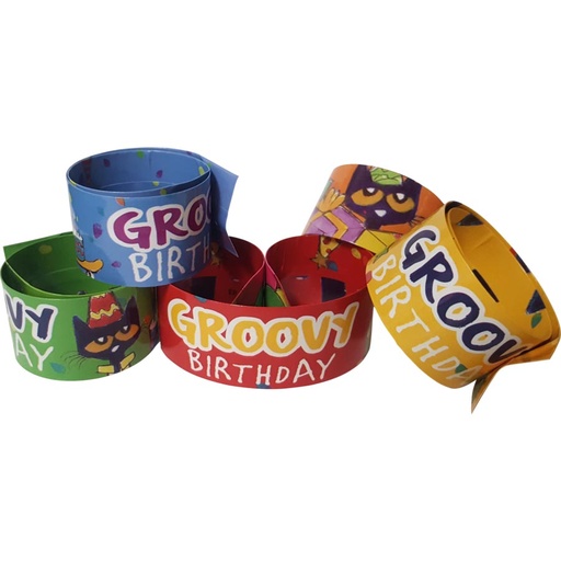 [62007 TCR] 10ct Pete The Cat Groovy Birthday Slap Bracelets
