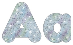 [79943 T] Silver Sparkle  4&quot; Casual Font Ready Letters