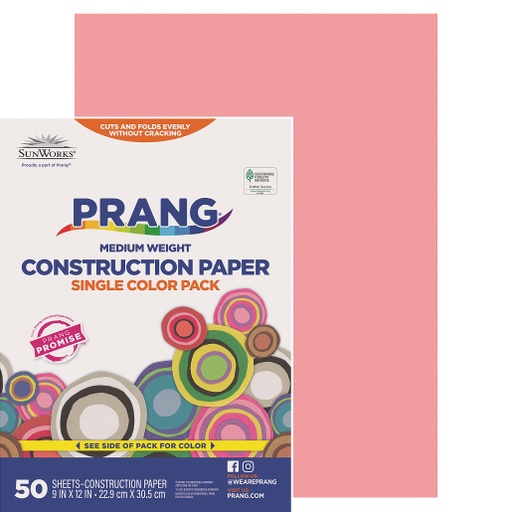 [7003 PAC] 9x12 Pink Sunworks Construction Paper 50ct Pack