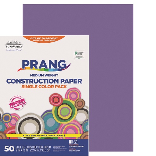 [7203 PAC] 9x12 Violet Sunworks Construction Paper 50ct Pack