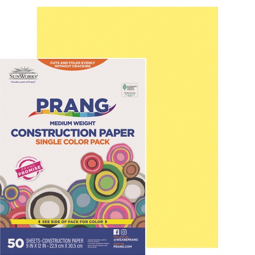 [8403 PAC] 9x12 Yellow Sunworks Construction Paper 50ct Pack