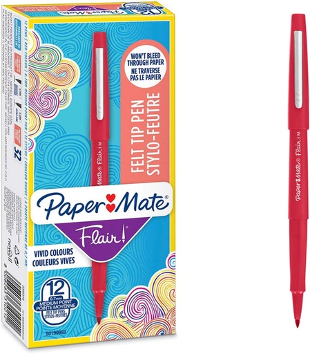 [8420152 SAN] Paper Mate Flair Pens Red 12 pack