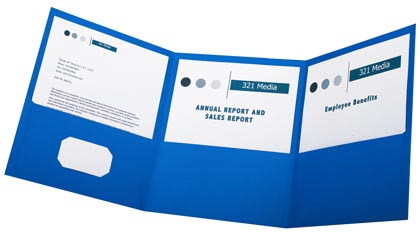 [59802 ESS] 20ct Blue Oxford Paper Tri Fold Pocket Folder
