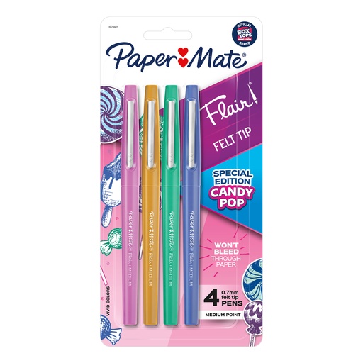 [1979421 SAN] PaperMate Flair 4 Color Med Point Candy Pop Pens