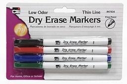 [47834 CLI] 4ct Fine Tip Dry Erase Markers