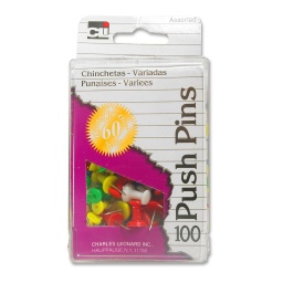 [200AR CLI] 100ct Push Pins Assorted Colors