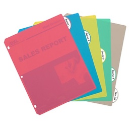 [05730 CL] 5 Tab Poly Binder Index Dividers in Assorted Colors