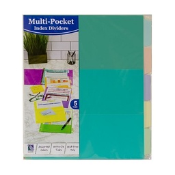 [07650 CL] 5 Tab Index Dividers with Multi Pockets