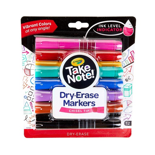 [586545 BIN] Crayola 12ct Take Note! Broad Line Dry Erase Markers