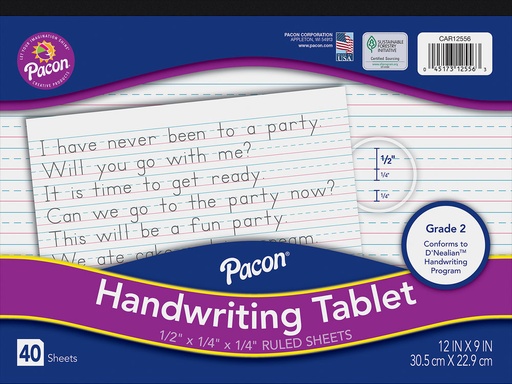 [CAR12556 PAC] D'Nealian 40 Sheet Learn to Write Handwriting Tablet 