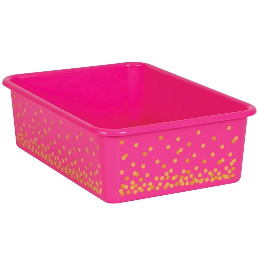 [20898 TCR] Pink Confetti Large Plastic Storage Bin