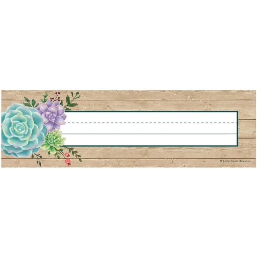 [8555 TCR] Rustic Bloom Succulents Name Plates