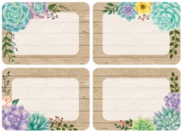 [8596 TCR] Rustic Bloom Succulents Name Tags Labels