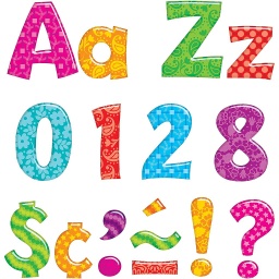 [79756 T] Colorful Patterns 4&quot; Playful Combo Ready Letters