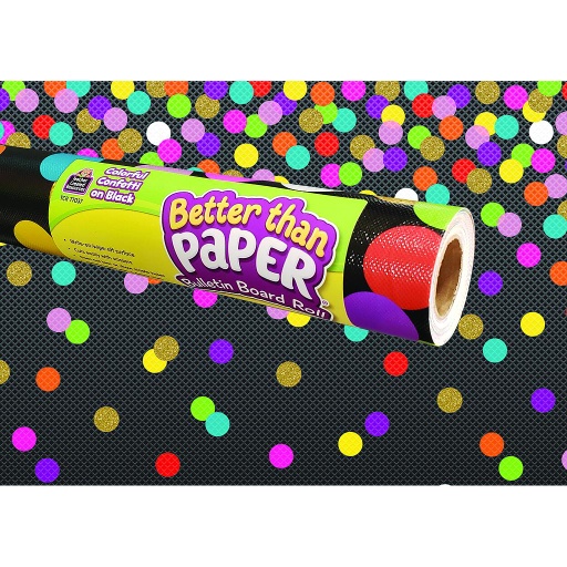 [32354 TCR] Better Than Paper® Colorful Confetti on Black Bulletin Board Roll Pack of 4
