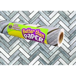 [32351 TCR] Better Than Paper® White &amp; Gray Herringbone Bulletin Board 4 Roll Pack