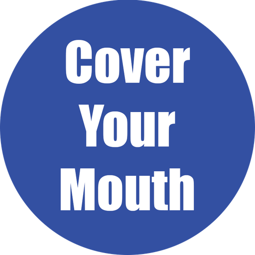 [97056 FS] Cover Your Mouth Non-Slip Floor Stickers Blue 5 Pack