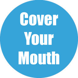 [97058 FS] Cover Your Mouth Non-Slip Floor Stickers Cyan 5 Pack