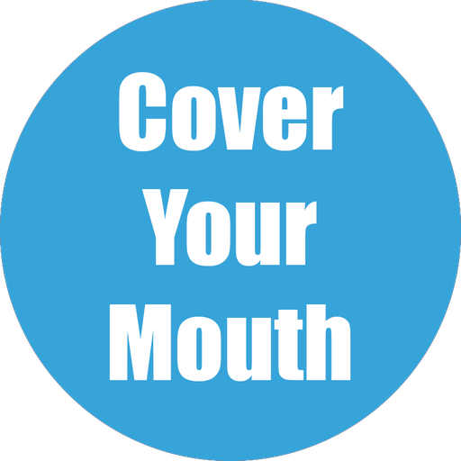 [97058 FS] Cover Your Mouth Non-Slip Floor Stickers Cyan 5 Pack