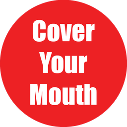 [97060 FS] Cover Your Mouth Non-Slip Floor Stickers Red 5 Pack