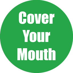 [97062 FS] Cover Your Mouth Non-Slip Floor Stickers Green 5 Pack