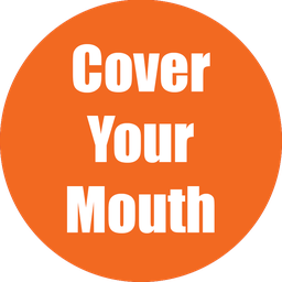 [97064 FS] Cover Your Mouth Non-Slip Floor Stickers Orange 5 Pack