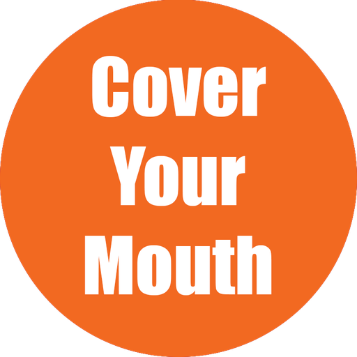 [97064 FS] Cover Your Mouth Non-Slip Floor Stickers Orange 5 Pack