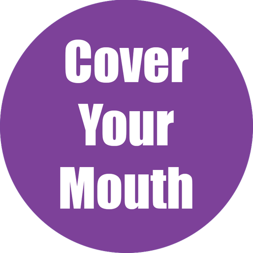 [97066 FS] Cover Your Mouth Non-Slip Floor Stickers Purple 5 Pack