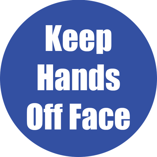 [97080 FS] Keep Hands Off Face Non-Slip Floor Stickers Blue 5 Pack
