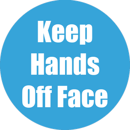 [97082 FS] Keep Hands Off Face Non-Slip Floor Stickers Cyan 5 Pack