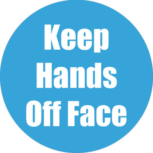 [97082 FS] Keep Hands Off Face Non-Slip Floor Stickers Cyan 5 Pack