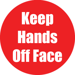 [97084 FS] Keep Hands Off Face Non-Slip Floor Stickers Red 5 Pack