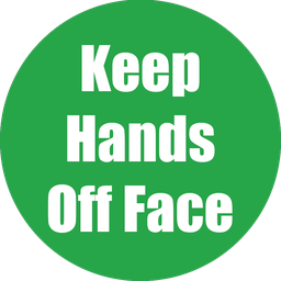[97086 FS] Keep Hands Off Face Non-Slip Floor Stickers Green 5 Pack