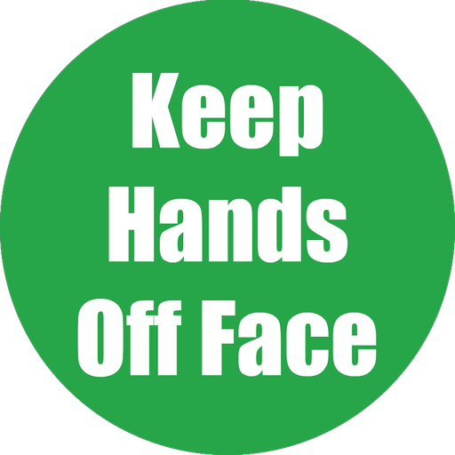 [97086 FS] Keep Hands Off Face Non-Slip Floor Stickers Green 5 Pack