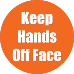 [97088 FS] Keep Hands Off Face Non-Slip Floor Stickers Orange 5 Pack
