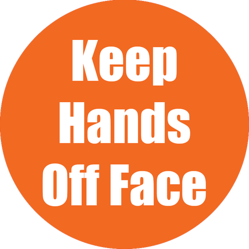 [97088 FS] Keep Hands Off Face Non-Slip Floor Stickers Orange 5 Pack